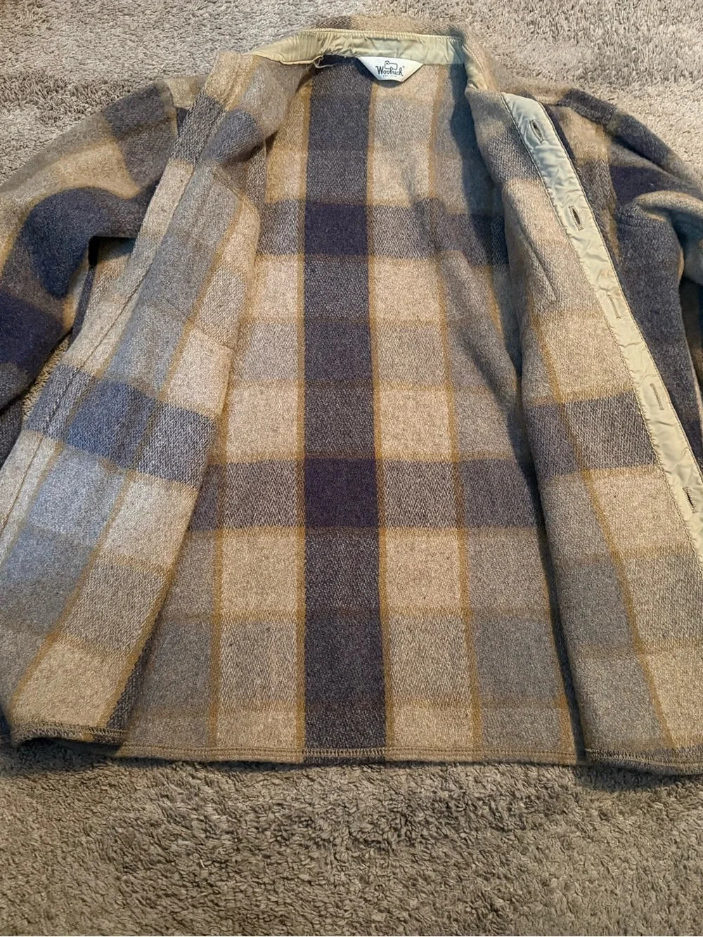 Woolrich Men's Plaid Shacket in Gray and Tan
